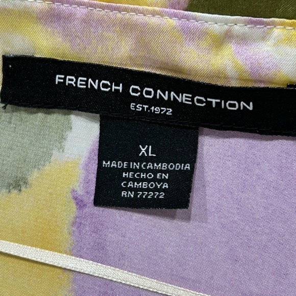 French Connection Long Shirt Dress Multicolor Abstract Print Size XL NWT - Picture 6 of 9